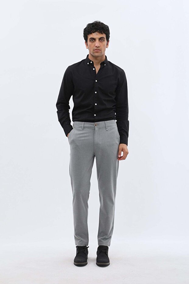 بنطلون تقني من مزيج مطاطي - رمادي - 2