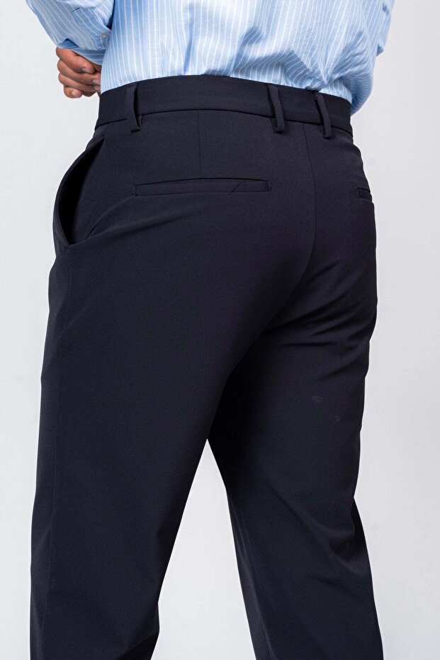 بنطلون تقني من مزيج مطاطي - أزرق داكن - 2