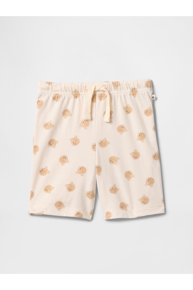 Erkek Bebek Bej Brannan Bear Grafikli Pull-On Şort - 1