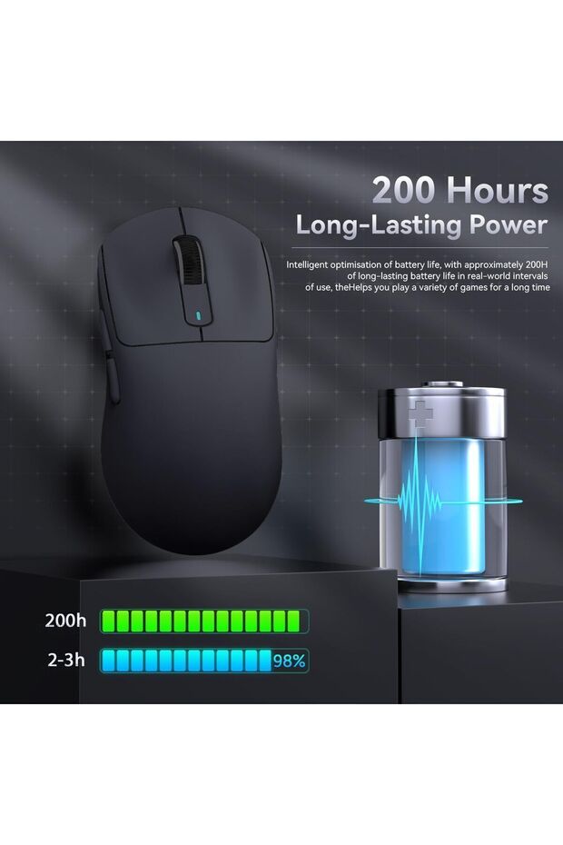 X3 Pro Superlıght 4000/8000 Hertz Kablosuz Oyuncu Mouse Paw3395 (GRIP TAPE VE YEDEK SKATEZ HEDİYELİ) - 3