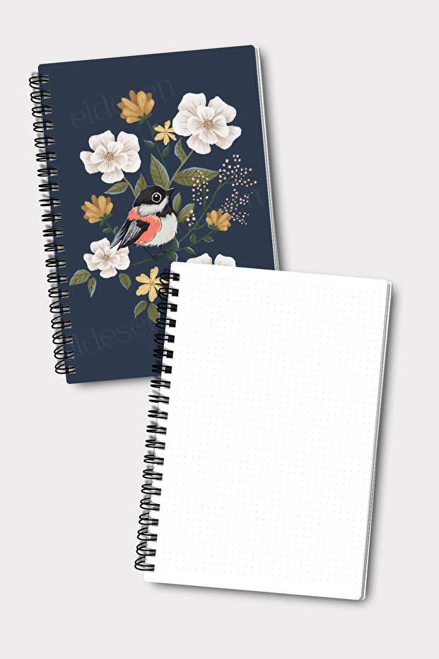 Set of 2 Dotted Notebooks, A5 Size 50 Sheets 100 Pages Set of 2, Bird - 5