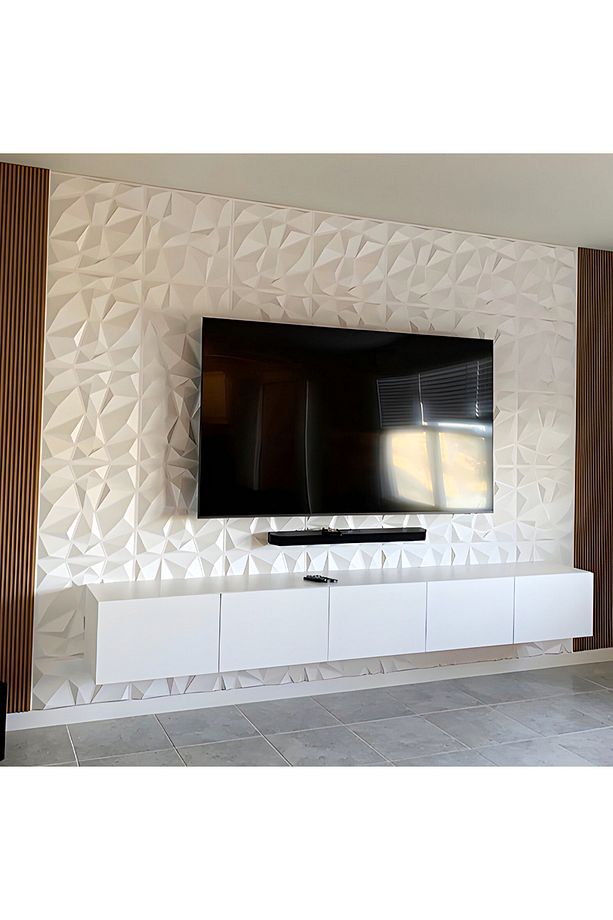 3 Boyutlu Boyanabilir PVC Duvar Paneli Prestij (50-50 cm 4 adet-1 metrekare) - 5