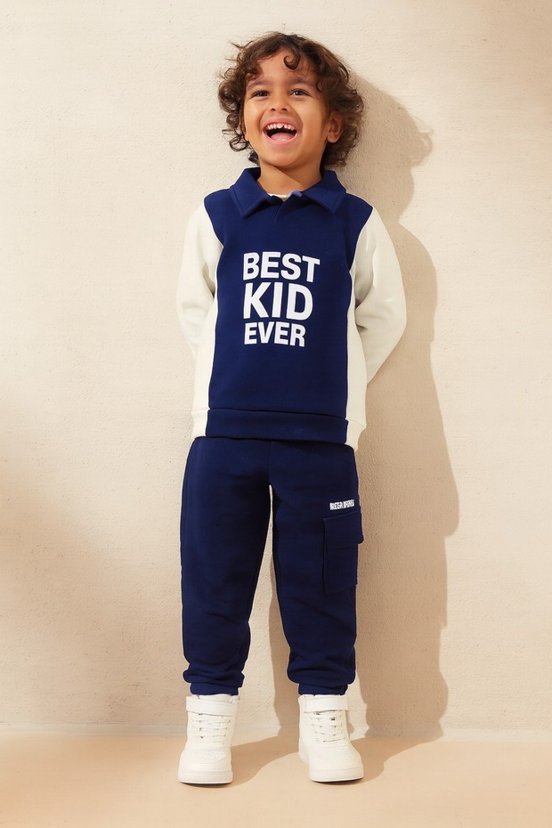 Boys' Suit Tracksuit Set Sweat & Cargo Pocket Bottom 2-Piece Sports Set Seasonal 4-8 Years