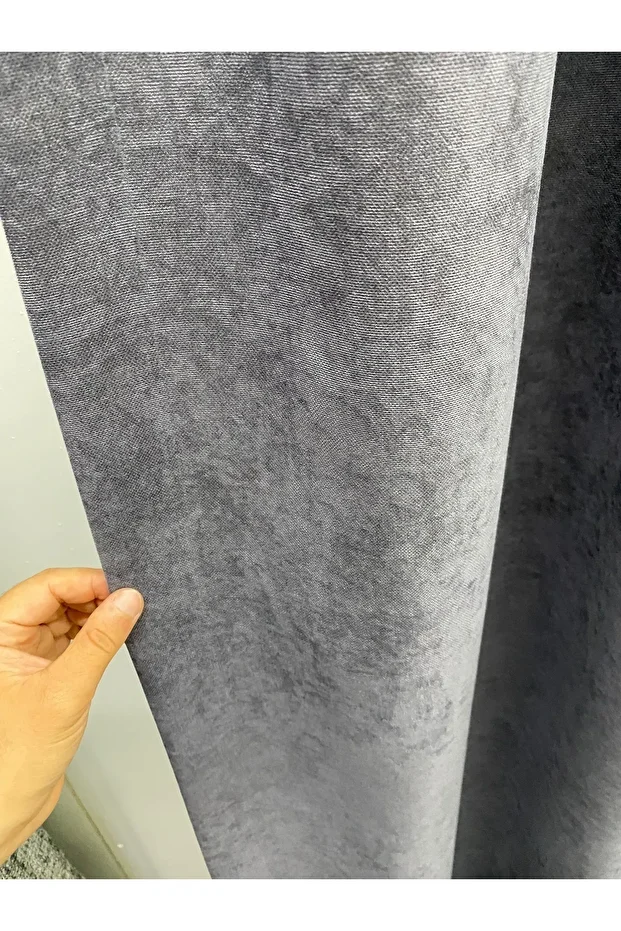 Gri Ada Fon Perde 1x3 Sık Pile (TEK KANAT) - 5