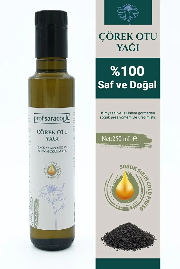 Çörek Otu Yağı Doğal Çörekotu Soğuk Sıkım %100 Saf Ve Timokinonlu 250 ml - 1