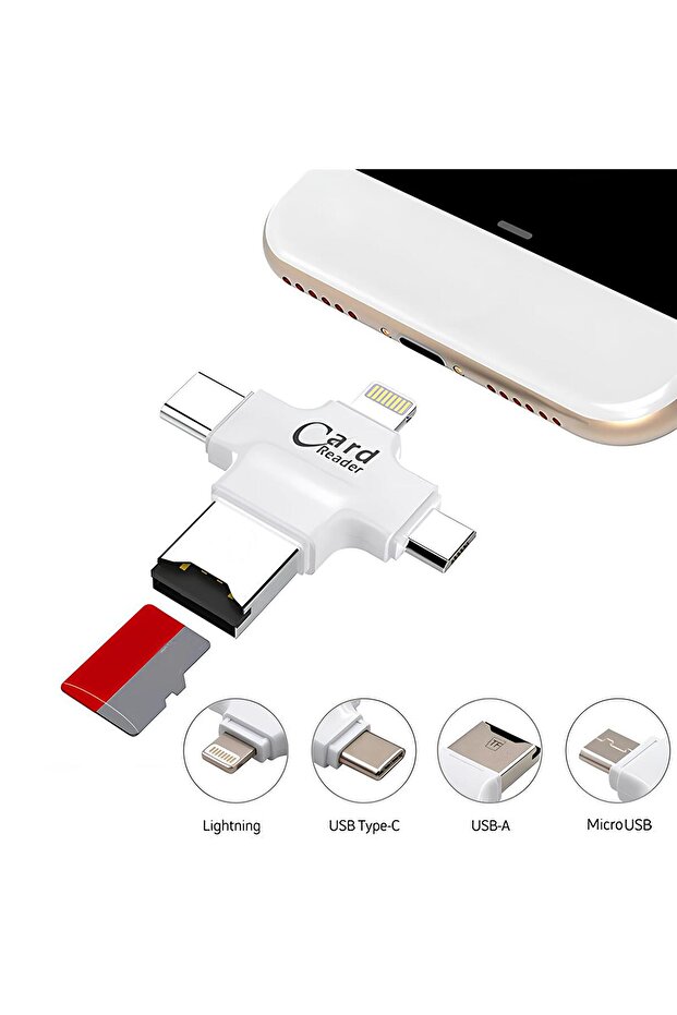 Hc05 Ios Apple Android Type-c Lightning Usb-a Microsd Tf Kart Okuyucu - 3