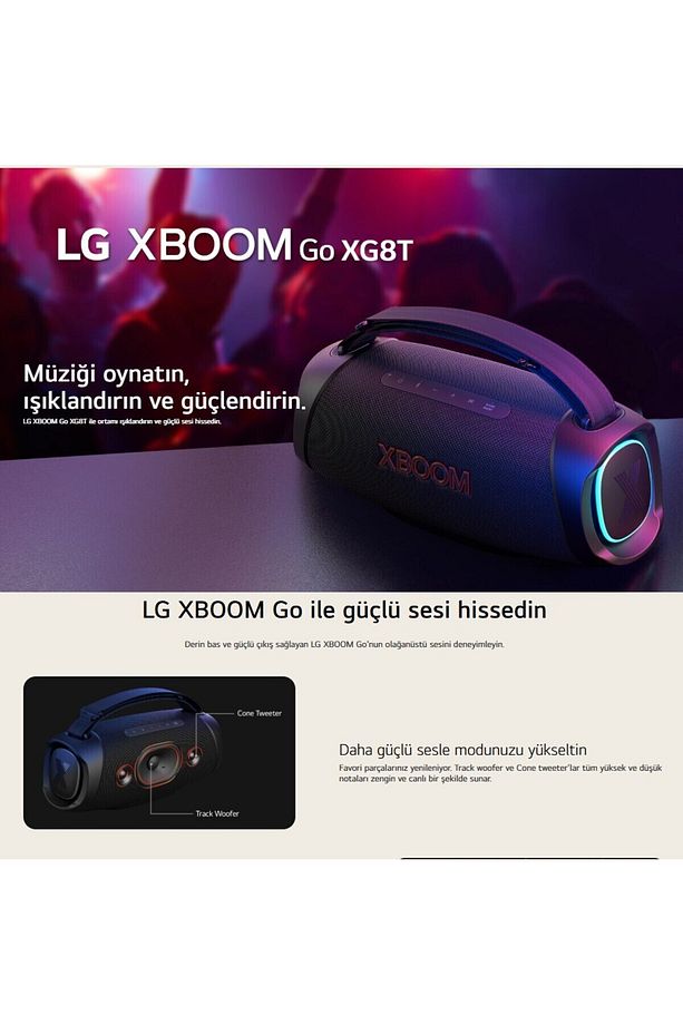 Taşınabilir Bluetooth hoparlör, 15saat Pil+8'' woofer ,3'' tweeter Yüksek Ses 60W Sound Boost - 3
