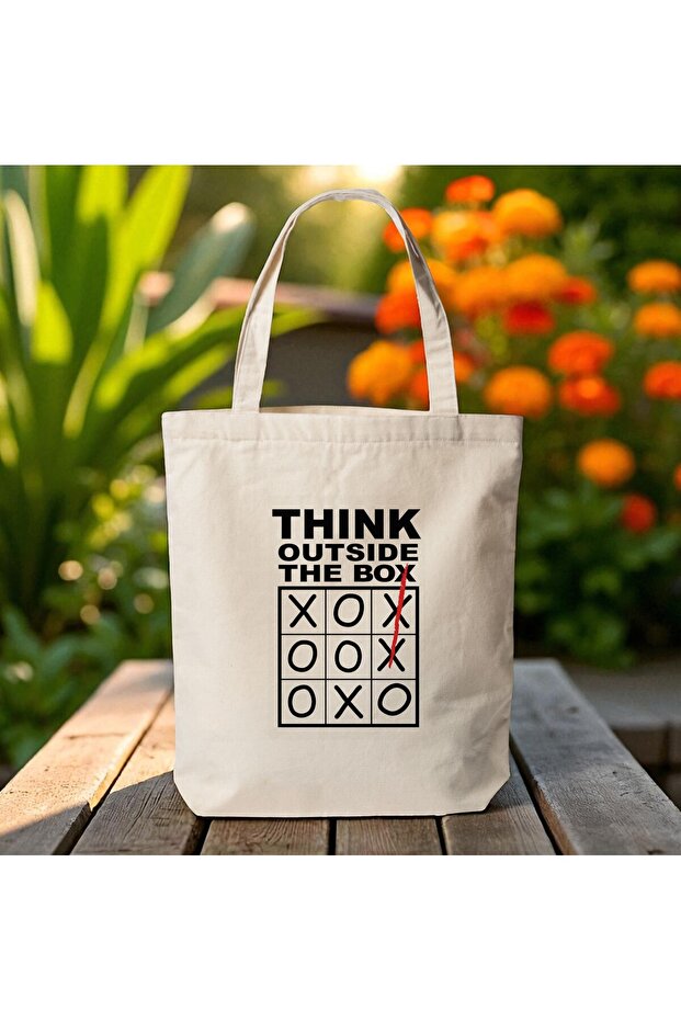 Think Outside - حقيبة كتف قماشية ملهمة - 35x40 سم