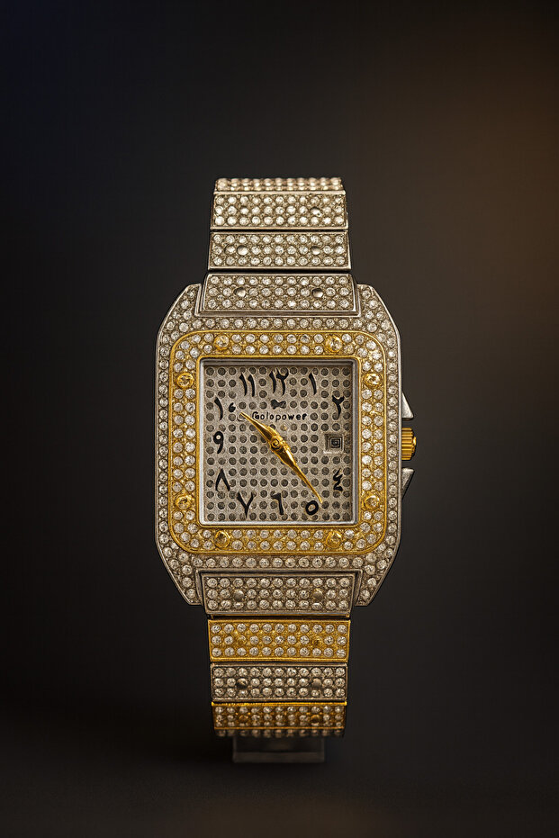 Luxury Stone Arabic Numerals Calendar Women's Wristwatch