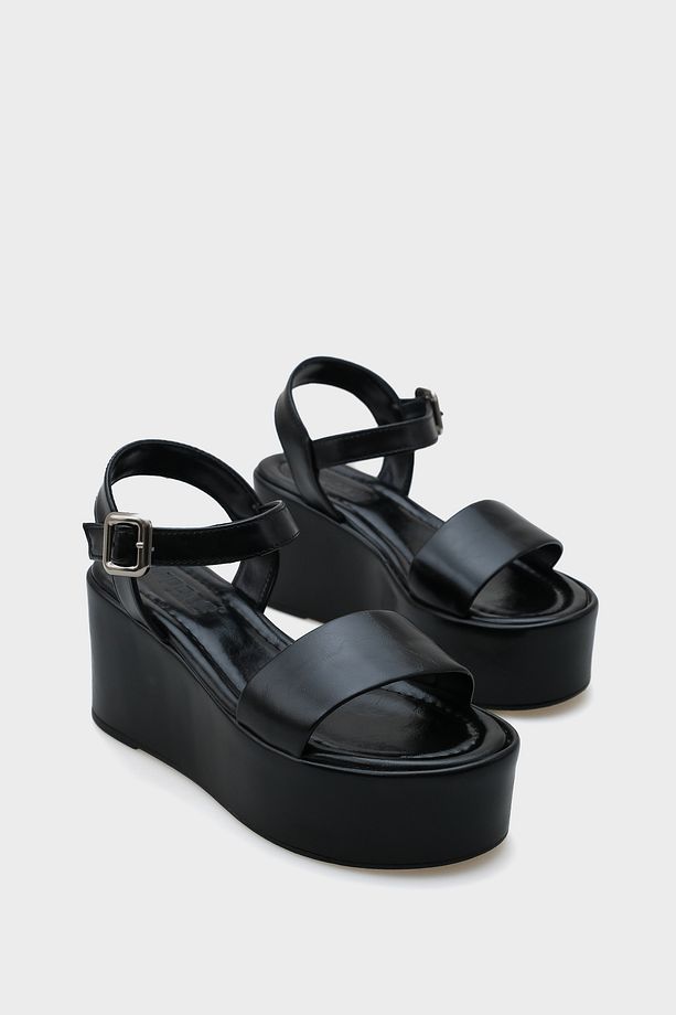 Donna Platform Tek Bantlı Kadın Sandalet - 1