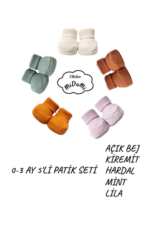 Corded Flexible Baby Booties Set of 5 (Waterproof Zippered Organizer Bag Is a Gift.)