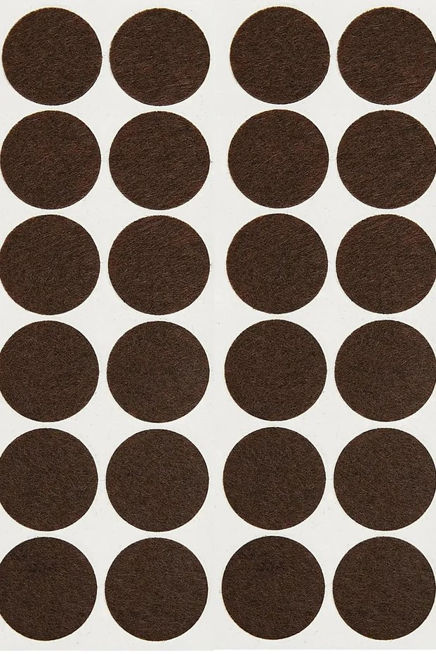 20 mm Brown Adhesive Furniture Leg Felt Table Chair Floor Parquet Protector (Pack of 144)