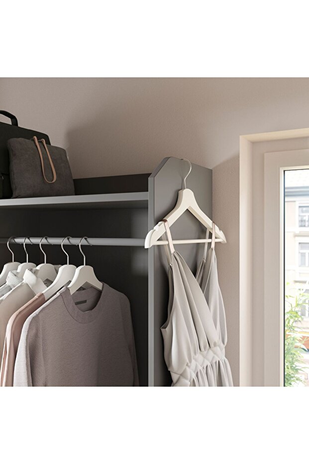 açık dolap, gri, 70x199 cm - 6