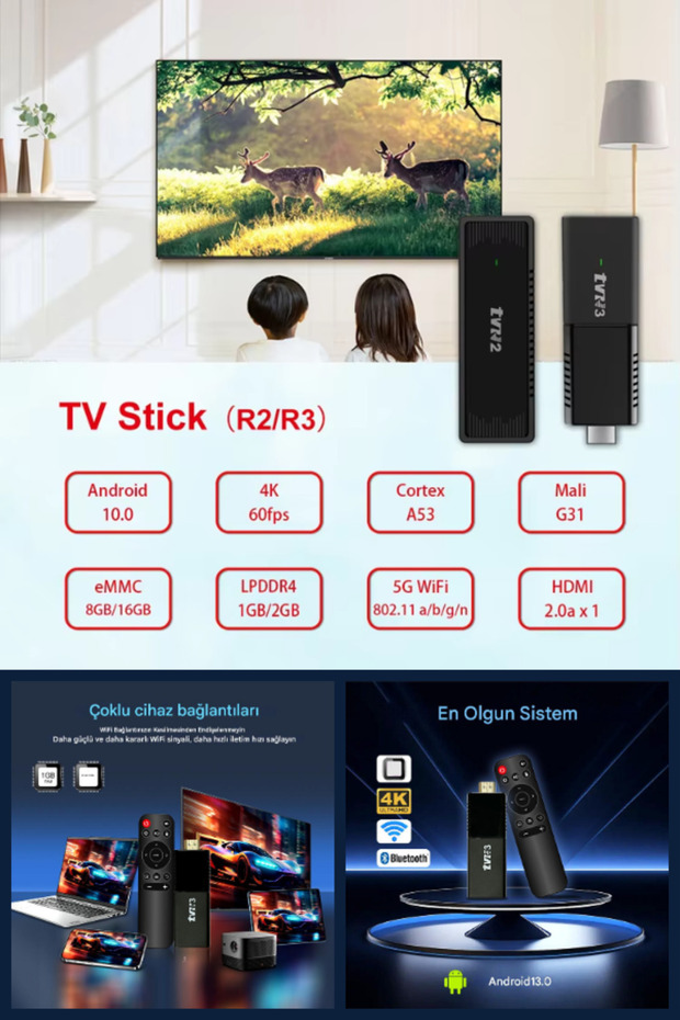 Ultra Hd Android Tv Box 4K Android Tv Tv Box Tv Stick Media Player Smart Tv Wifi - 6