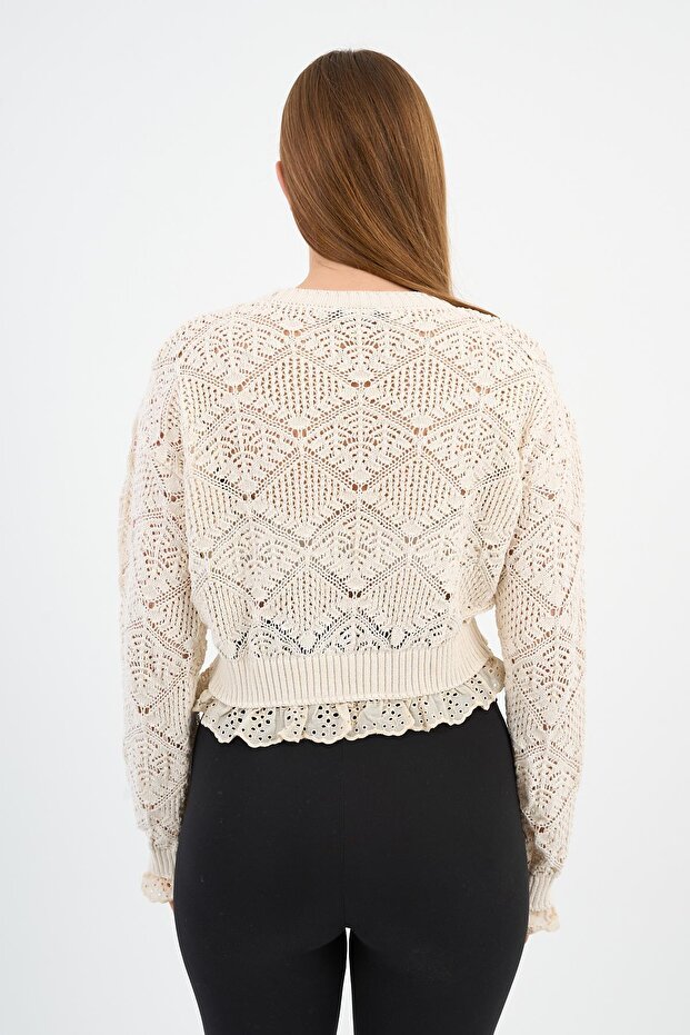 DANTEL ŞERİTLİ TRİKO KAZAK (A92458-S) - 4