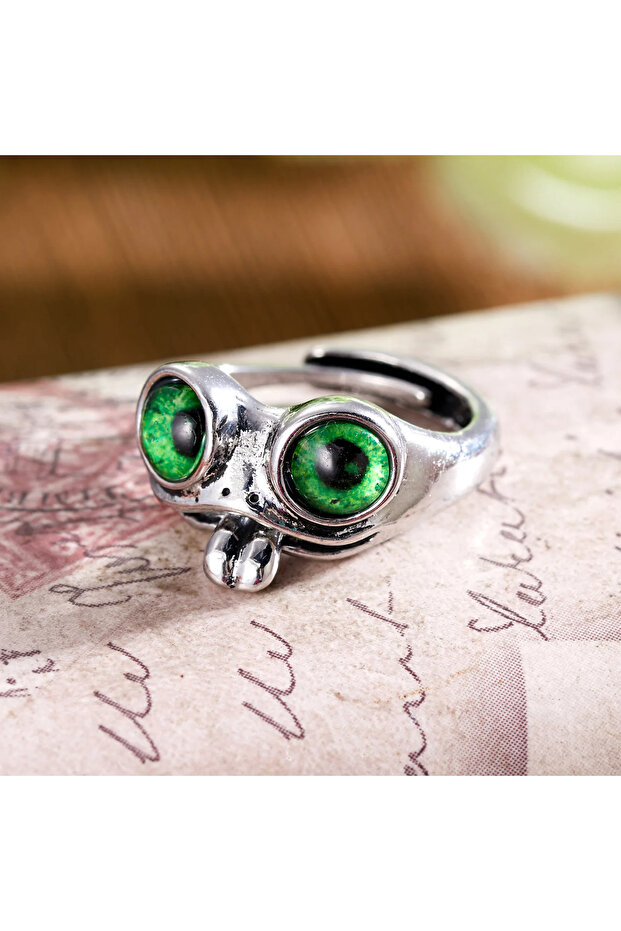 Owl and Turtle Model Ring Gothic Accessory Eyes Stainless Steel Cool Animal Adjustable