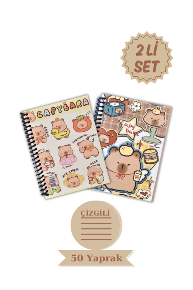 Kapibara A6 Not Defteri Ödev Defteri 10 Cm X 14 Cm Capybara (2 Lİ SET) - 2