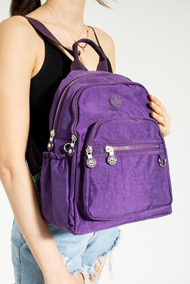 حقيبة ظهر من القماش المجعد - 1