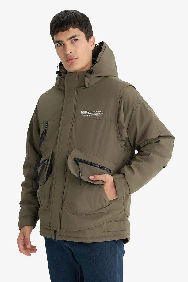 Regular Fit Mont Kapüşonlu Fermuarlı Çıtçıt Kapamalı Cepl C7309AX24AU - 5