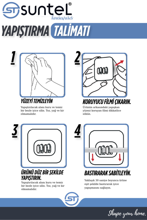 Kancalı Yapışkanlı Banyo Rafı ve Sabunluk Seti - Askılı Banyo Organizer - 5