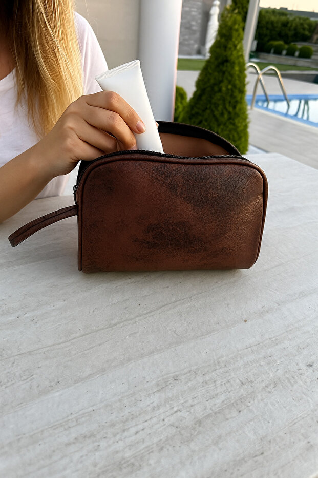 Plain Pattern Makeup Bag - 2