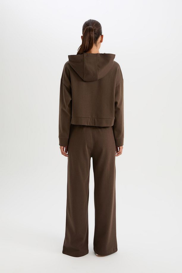 DeFactoFit Kalın Sporcu Eşofman Altı Wide Leg Geniş Paça Cepli Standart Boy D4989AX24AU - 6