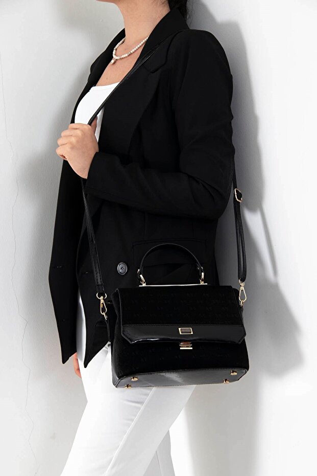 Black - Black Sp838 Women's Crossbody Bag
