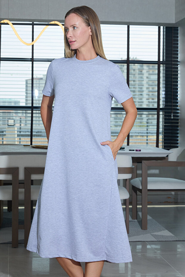 Basic Cepli Oversize Elbise - 5