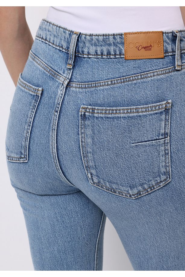 Regular Fit Kadın İndigo Jean Pantolon - 6
