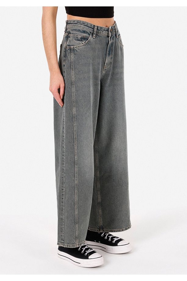 Regular Fit Kadın İndigo Jean Pantolon - 4