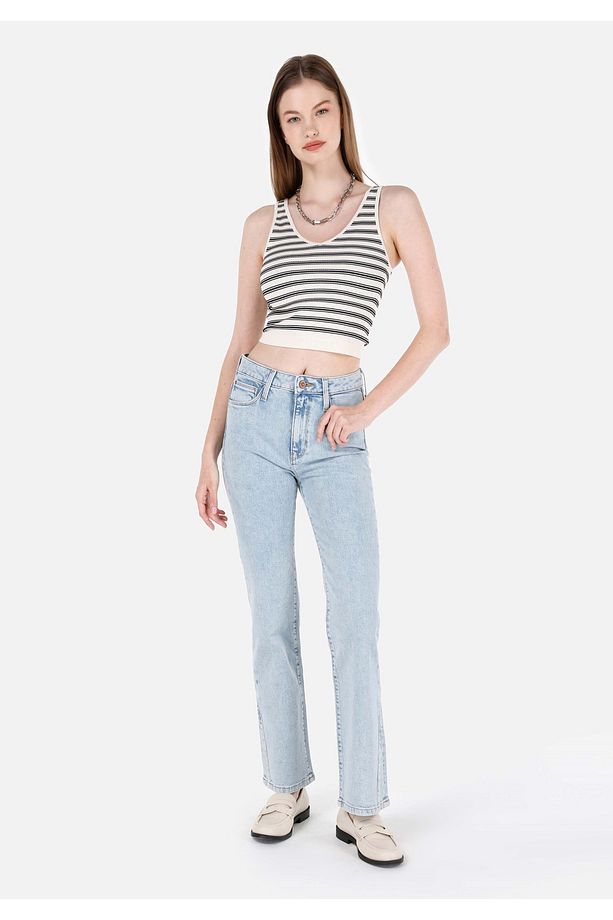 Regular Fit Kadın İndigo Jean Pantolon - 3