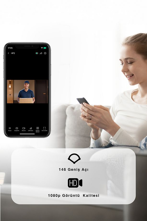 Hp2 Kablosuz Kapı Gözetleme Dürbünü – 4,3″ Renkli Ekran| Fynix Teknoloji - 1