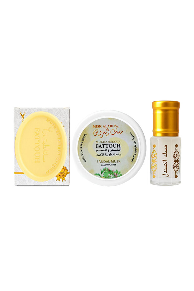 Sandal Musk Set of 3 - 6ml Soap, Mahmariya 50gr - 1