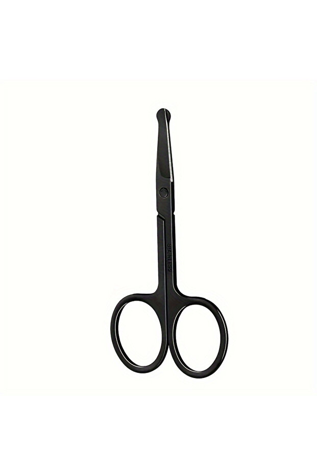Black Precision Nose Hair Scissors, Round Tip Scissors for Eyebrows, Beard, Mustache and Ear Hair Tr
