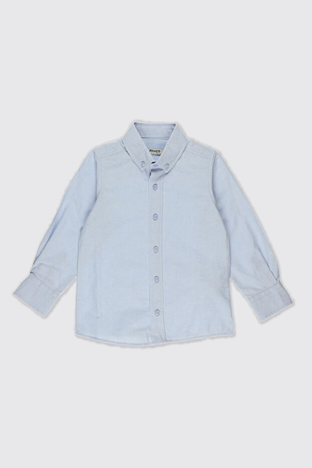 Erkek Çocuk Basic Mavi Oxford Gömlek - 1