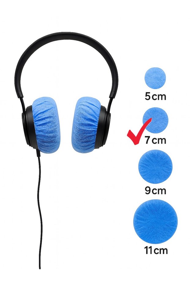 Disposable Earphone Caps, Earphone Covers, Shoe Covers (Pack of 50) 7cm (m) Blue
