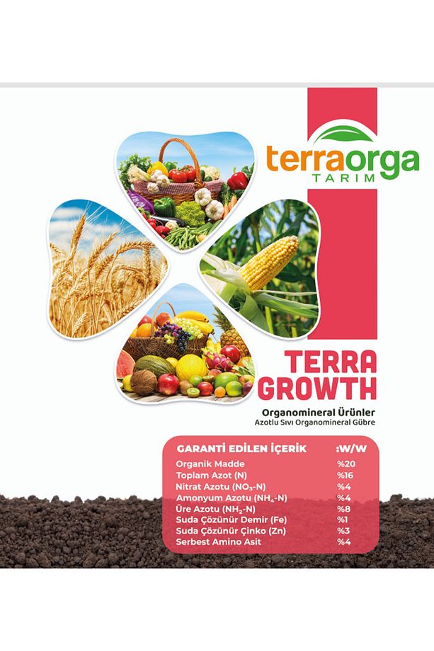 Terra Growth Üre Nitrat Amonyum Azot Ve Amino Asit Içerikli Sıvı Organomineral Gübre 5lt Lom5-1 - 4