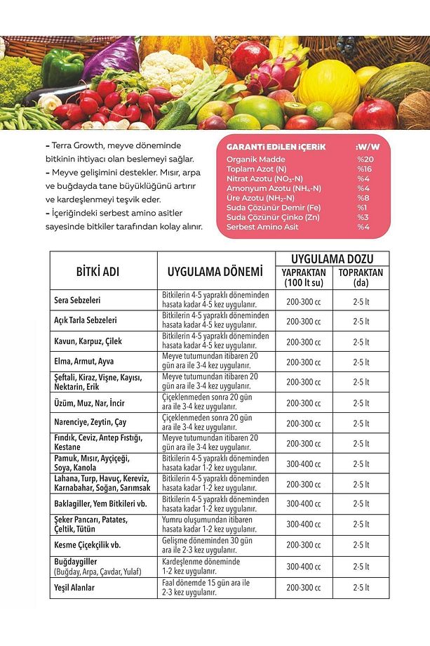 Terra Growth Üre Nitrat Amonyum Azot Ve Amino Asit Içerikli Sıvı Organomineral Gübre 5lt Lom5-1 - 3