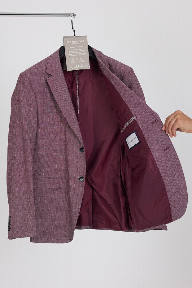 Restore Men's Burgundy Lycra Cotton Slim Fit Sports Blazer Jacket (Large Size - Battal)