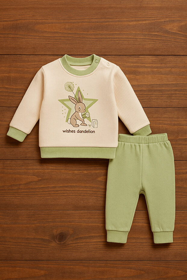 Baby Girl/Boy Pattern Two-Color Double Suit Soft-Made Cotton
