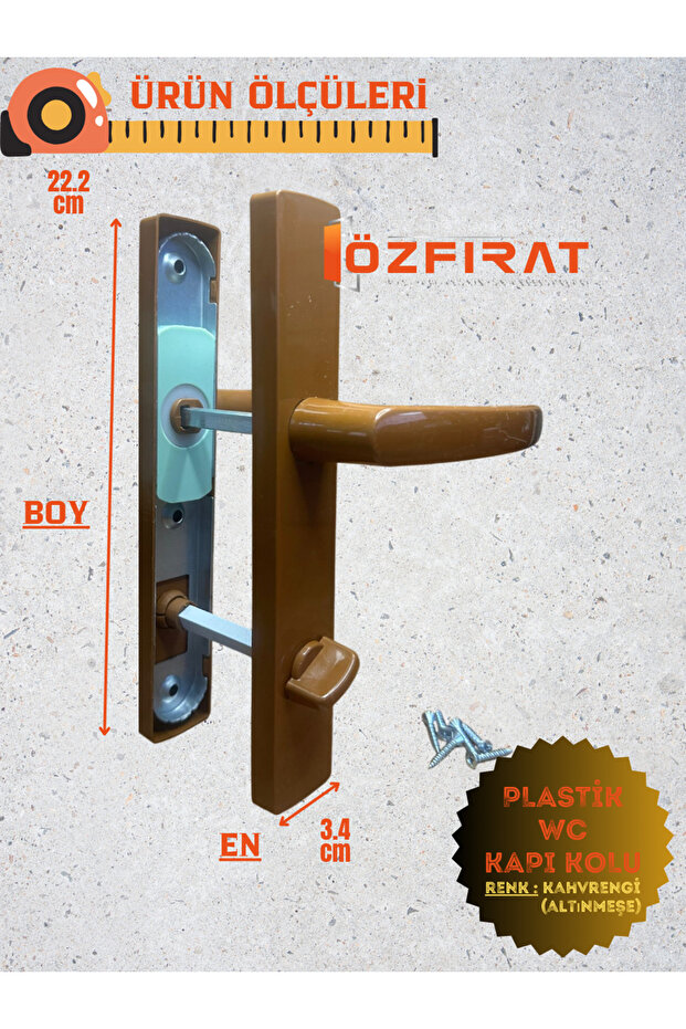 Pvc Pimapen Plastik Kapı Kolu Tuvalet(WC) / Banyo Pls Kapı Kolu / Kahve (ALTINMEŞE) 4 Adet (Takım) - 2