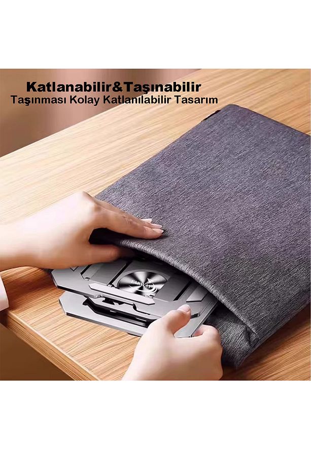 Masa Üstü Metal Tablet Ve Telefon Tutucu Stand 2 Kademeli 360 Derece Döndürülebilir - 7