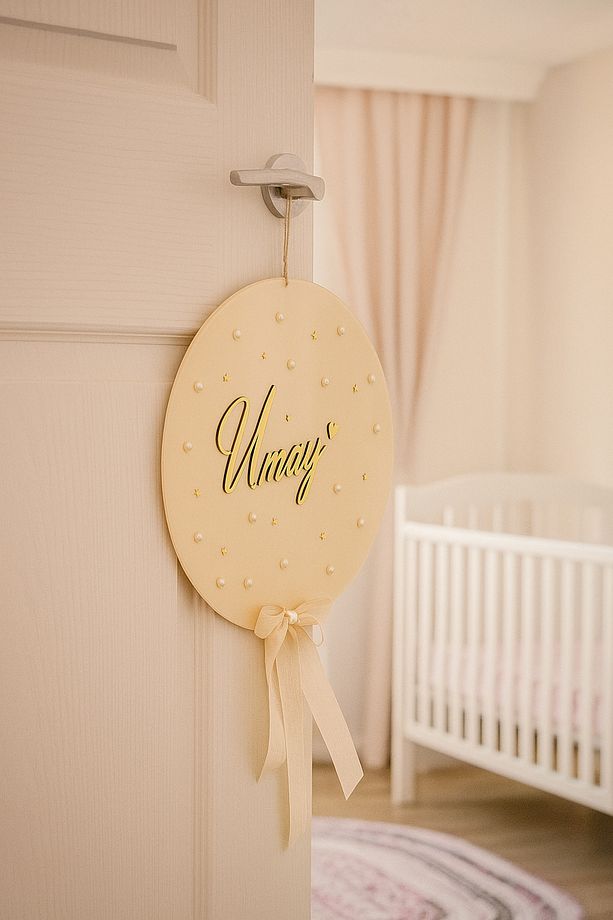 KİŞİYE ÖZEL YENİ DOĞAN BEBEK KAPI VE DUVAR SÜSÜ 30 CM - 3
