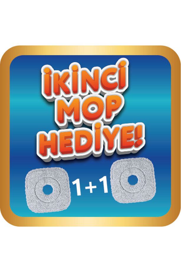 Flora Kare Spin Mop Set, Temiz ve Kirli Suyu Ayıran Mikrofiber Döner Temizlik Seti 1+1 Mop Pembe - 4