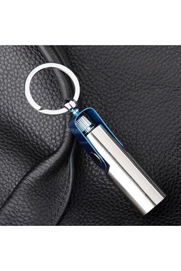 Refillable cylindrical match, silver/blue - 8