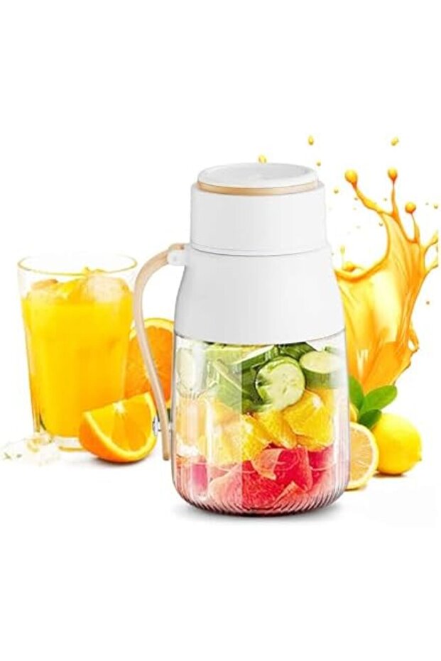 Portable Fruits Juice Blender Machine 1L - Type-C USB Rechargeable 10 Blade System Travel Friendly