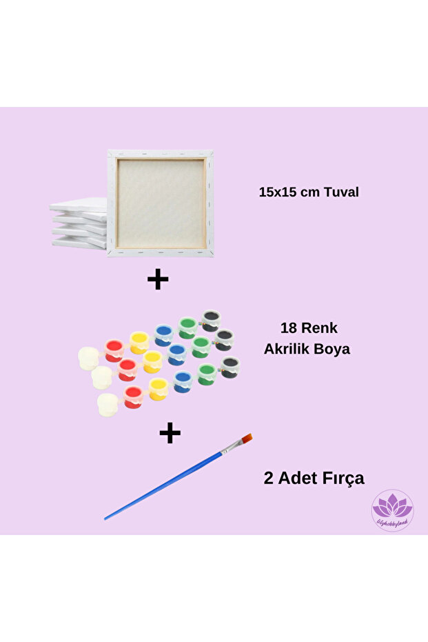 15x15 cm 5 Adet Mini Tuval - 1