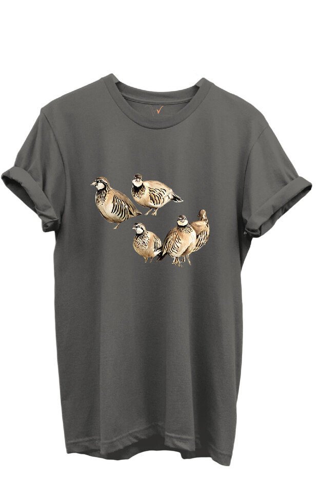 Five Piece Cake Printed Nature and Hunting Themed 100% Cotton Regular Fit Unisex T-Shirt