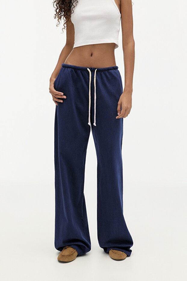 Mavi geniş paça eşofman altı - 3