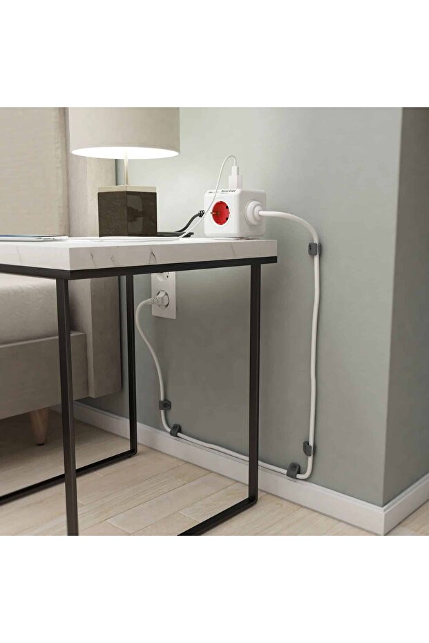 Cubic extension cord, Powercube by Allocacoc, 4 sockets, 1.5m, white/grey - 3
